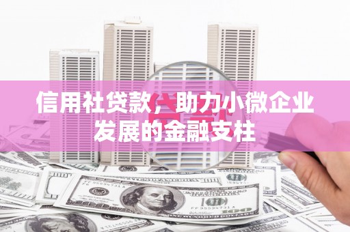 越西信用社贷款，助力小微企业发展的金融支柱