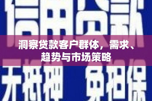 温宿洞察贷款客户群体，需求、趋势与市场策略