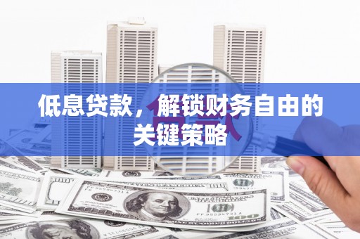 鹿谷低息贷款，解锁财务自由的关键策略